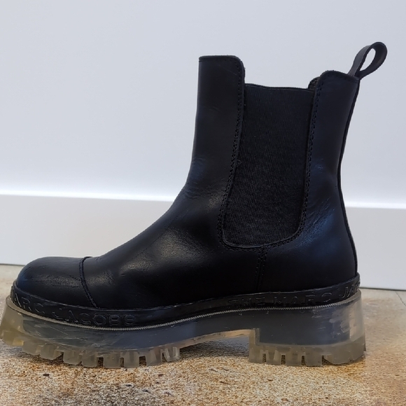 Marc Jacobs | The Stomper Black Ankle Platform Boots Chunky Clear Sole Size 9 - Picture 6 of 11